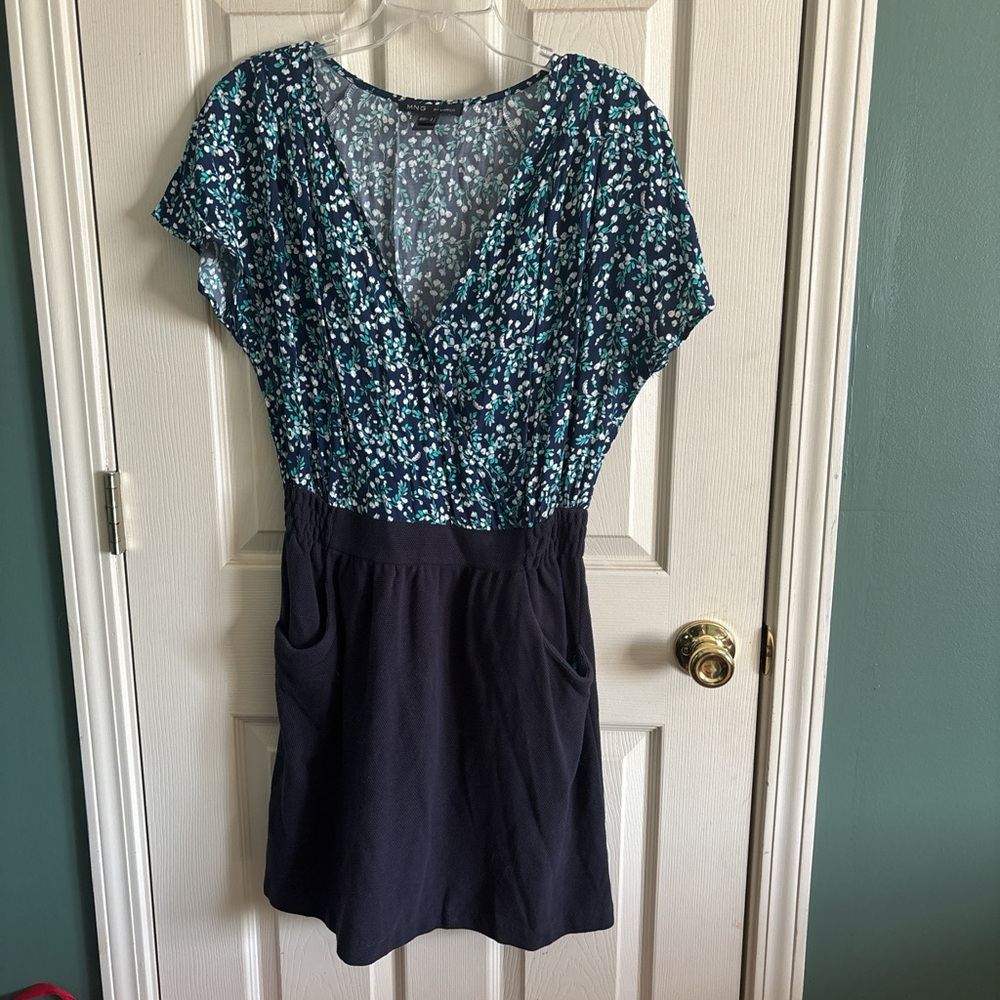 Floral V-Neck Dress with Pockets